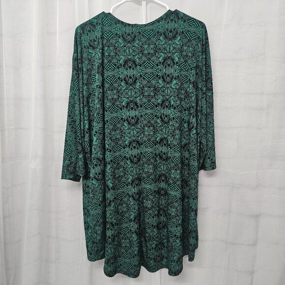 LulaRoe Kimono Cardigan Green Black Grunge Goth Punk Open Abstract L - Picture 3 of 6